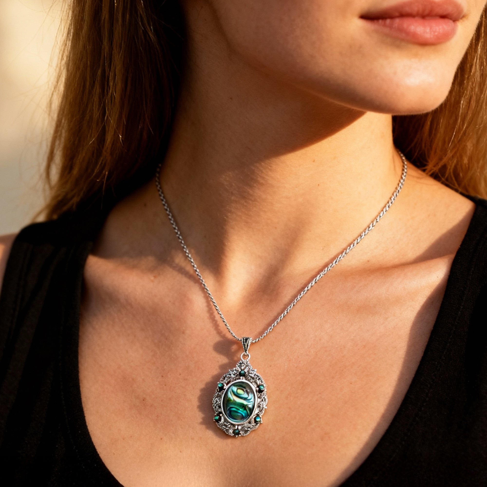 Layered Charm Necklace - Baroque Pearl