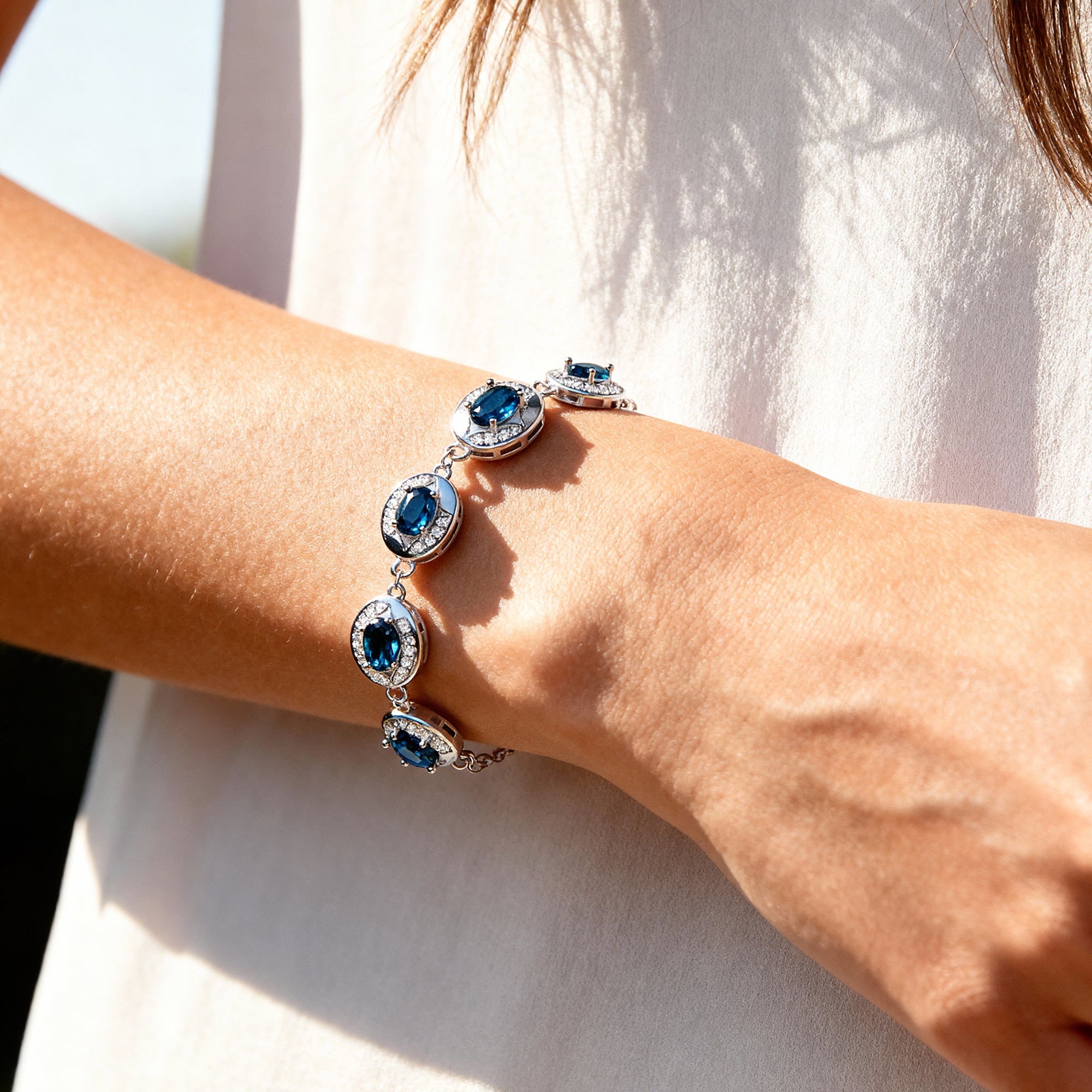 Azure Depths Bracelet - Blue Zircon