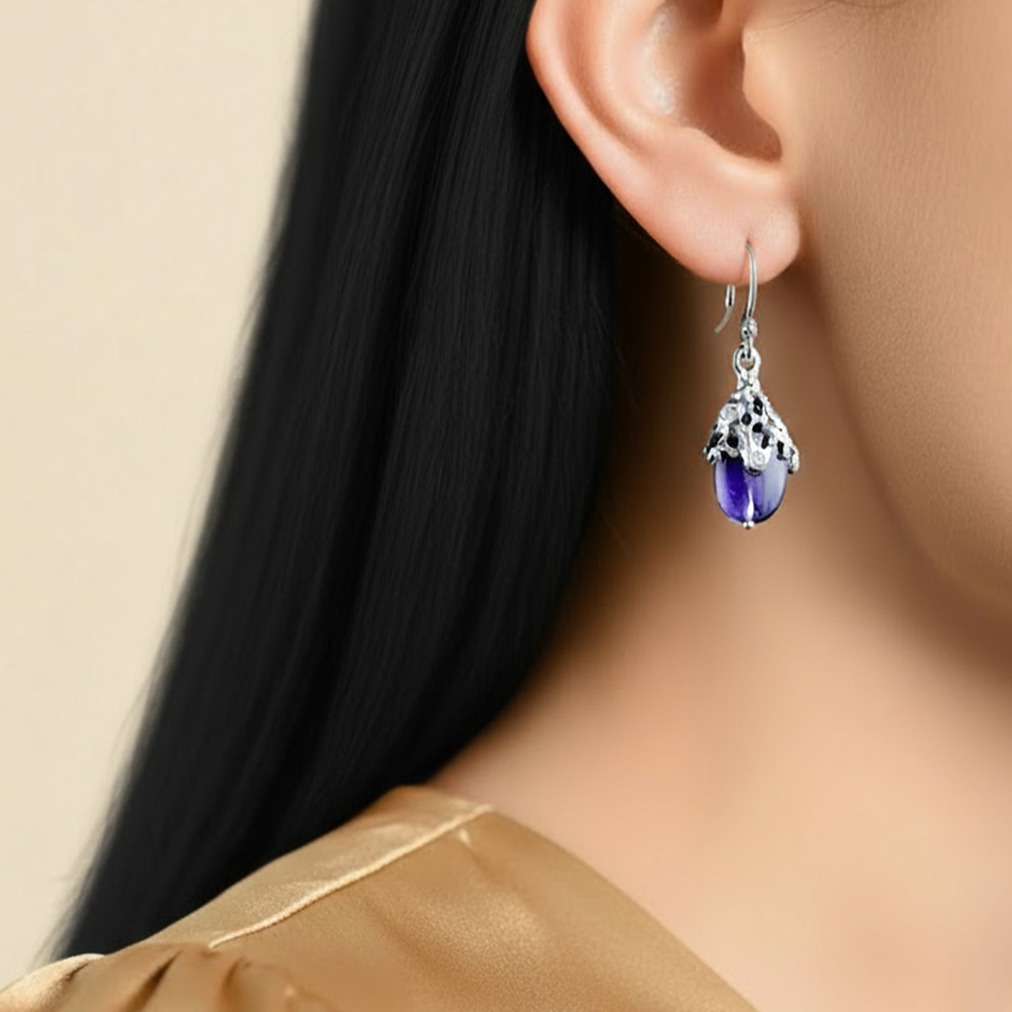 Drops Earrings - Purple Amethyst