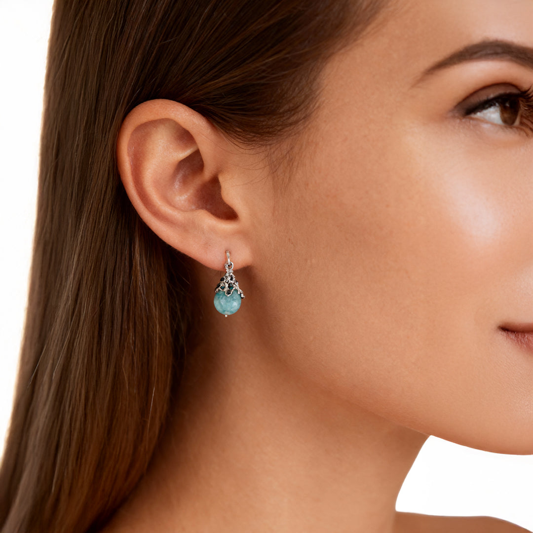 أقراط سحر حورية البحر - أزرق أكوامارين