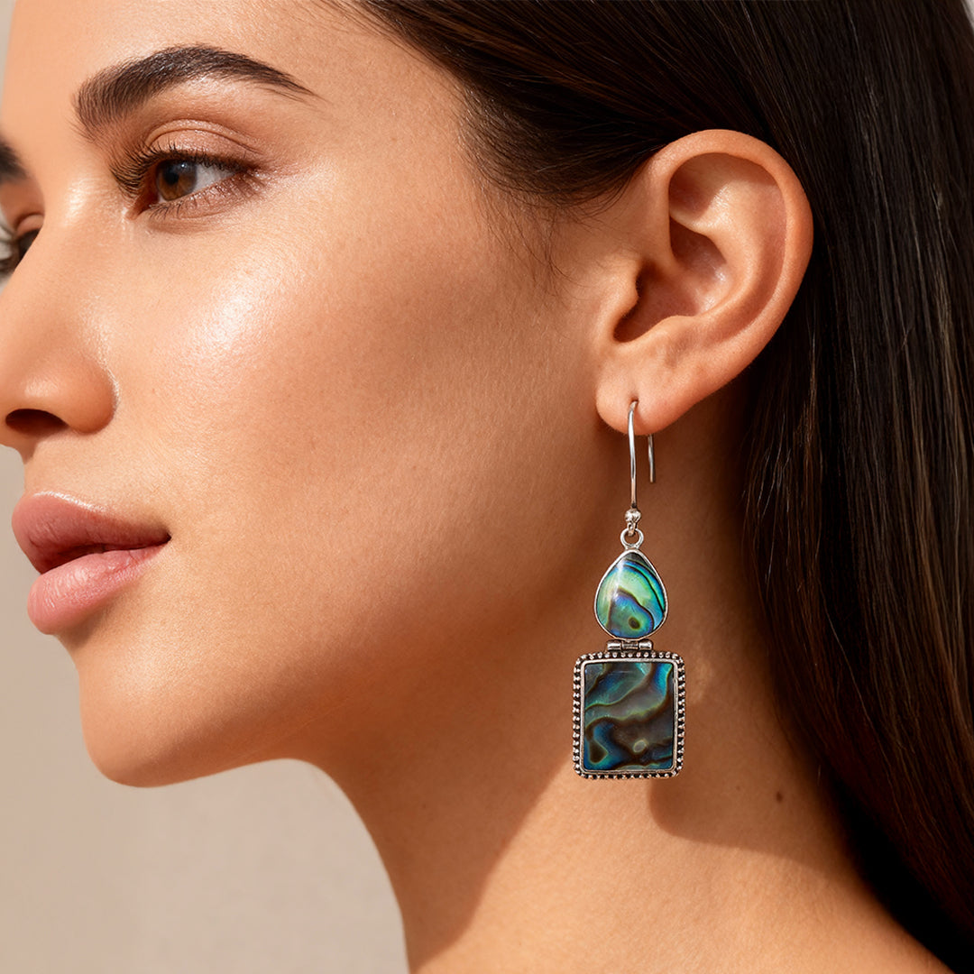 Ocean Gleam Earrings - Abalone Shell