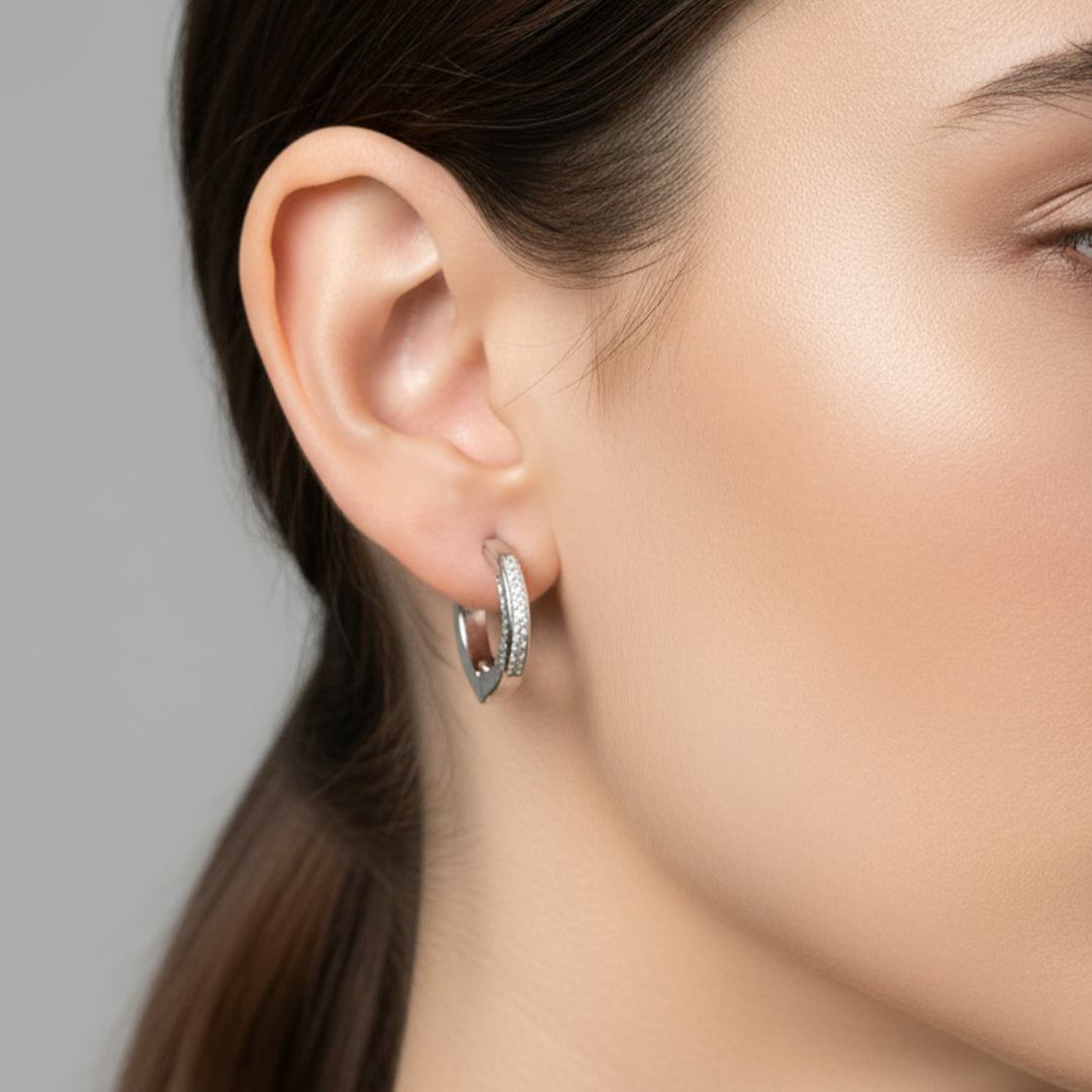 أقراط هالو الأنيقة - حلقة كريستالية