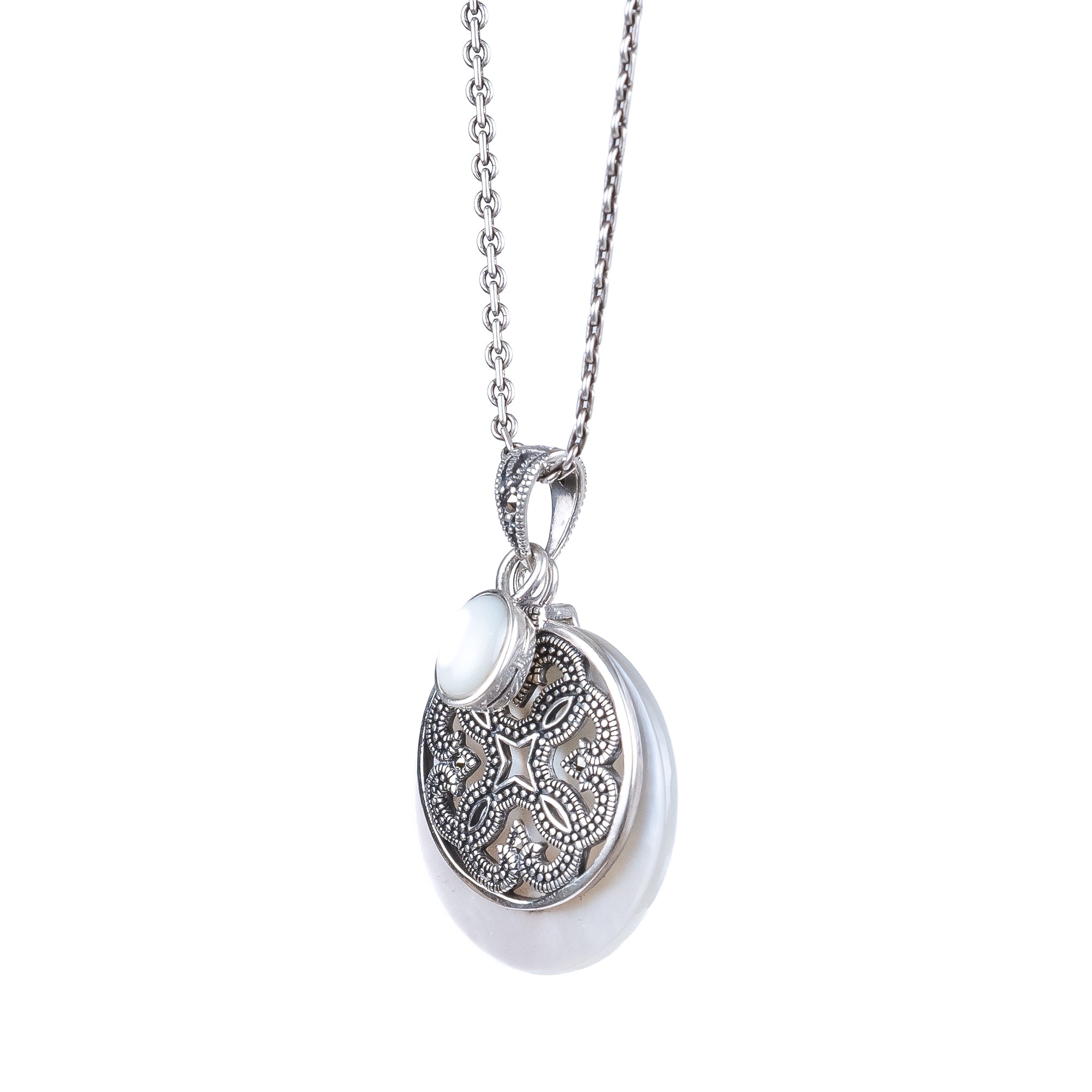 Silver Grace Necklace - Baroque Pearl