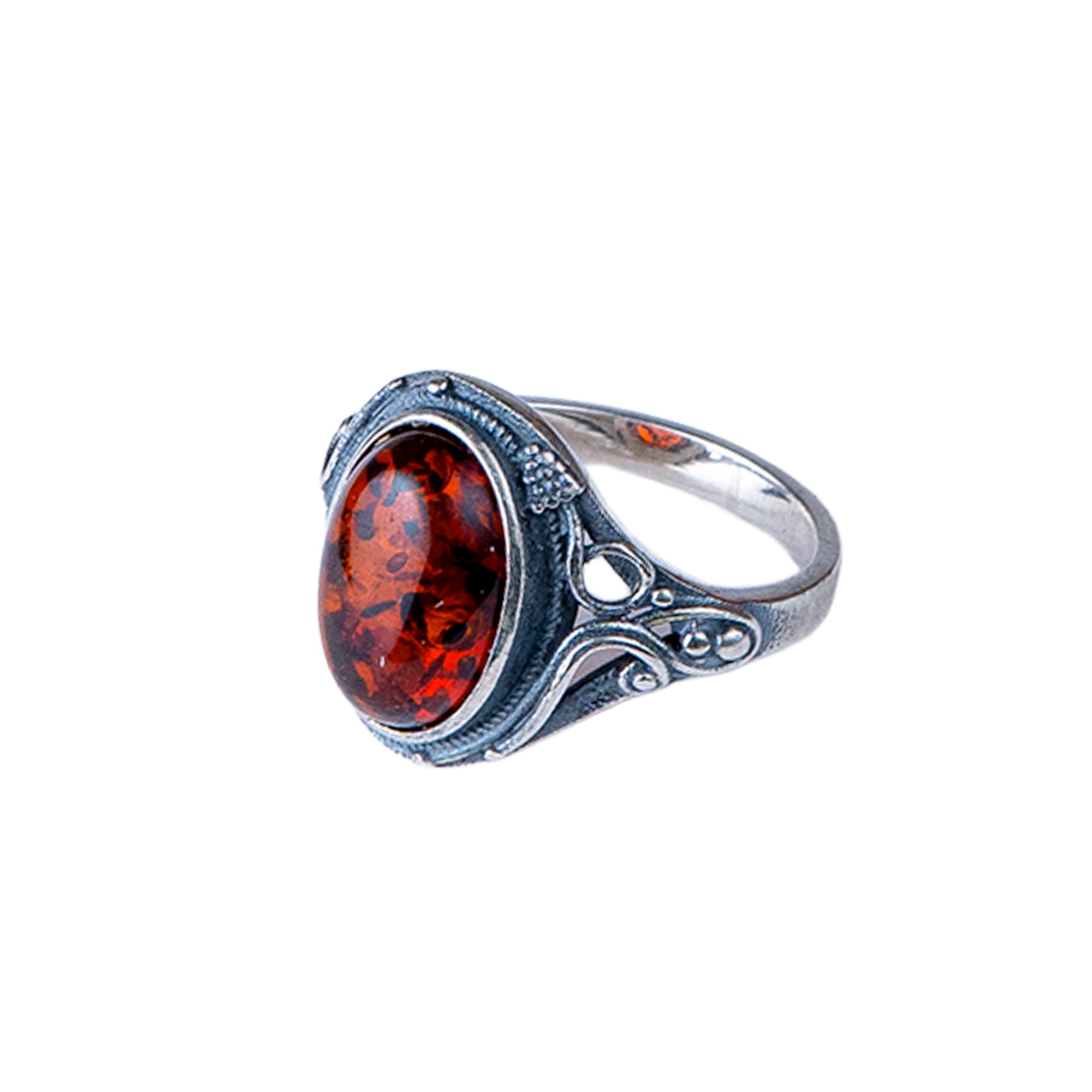 Flame of Fire Ring - Orange Amber