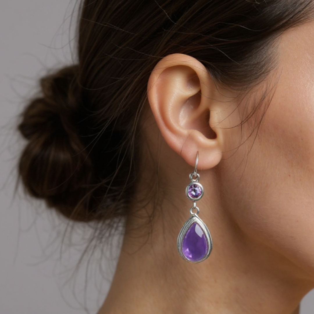 Tears Earrings - Purple Amethyst