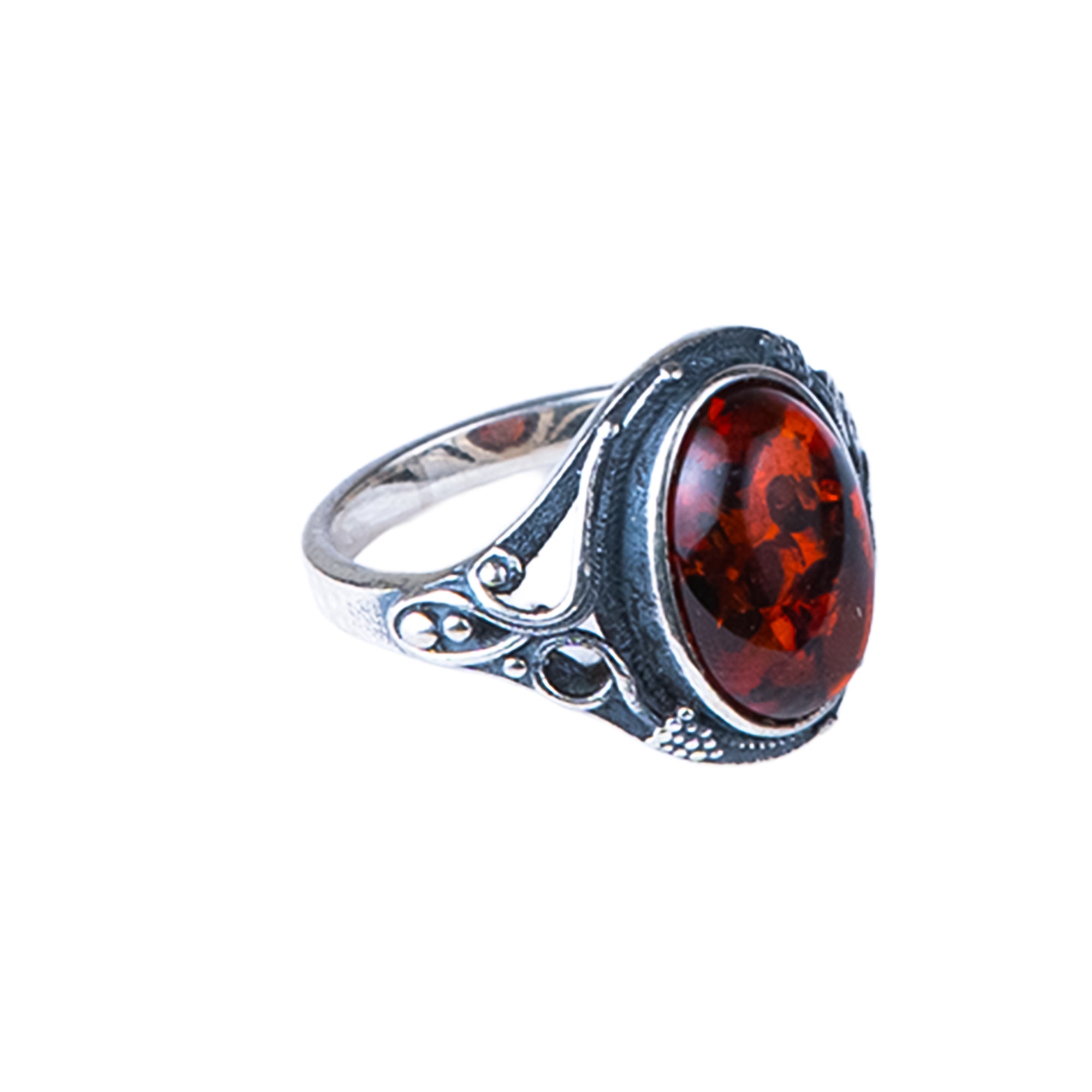 Flame of Fire Ring - Orange Amber