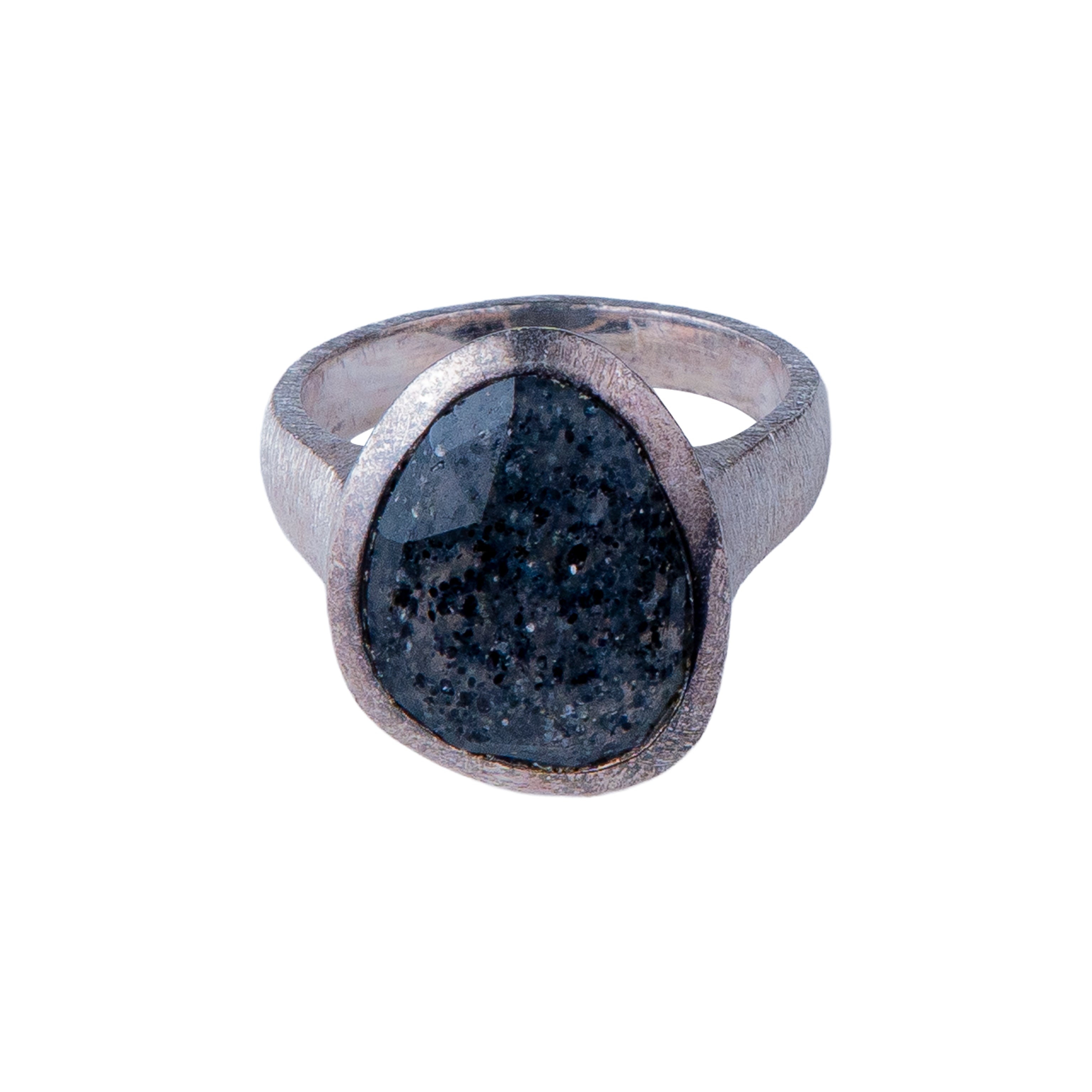 خاتم الليل الداكن - كوارتز دروزي أسود