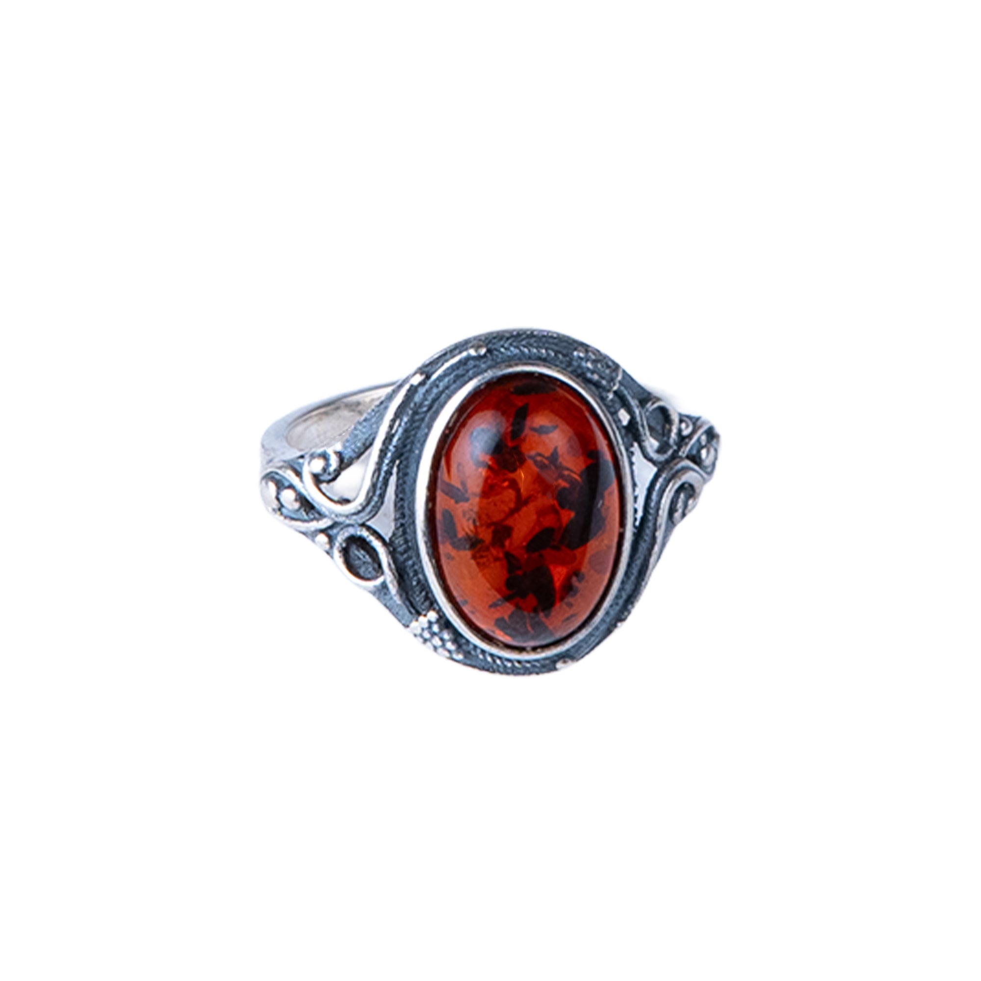 Flame of Fire Ring - Orange Amber