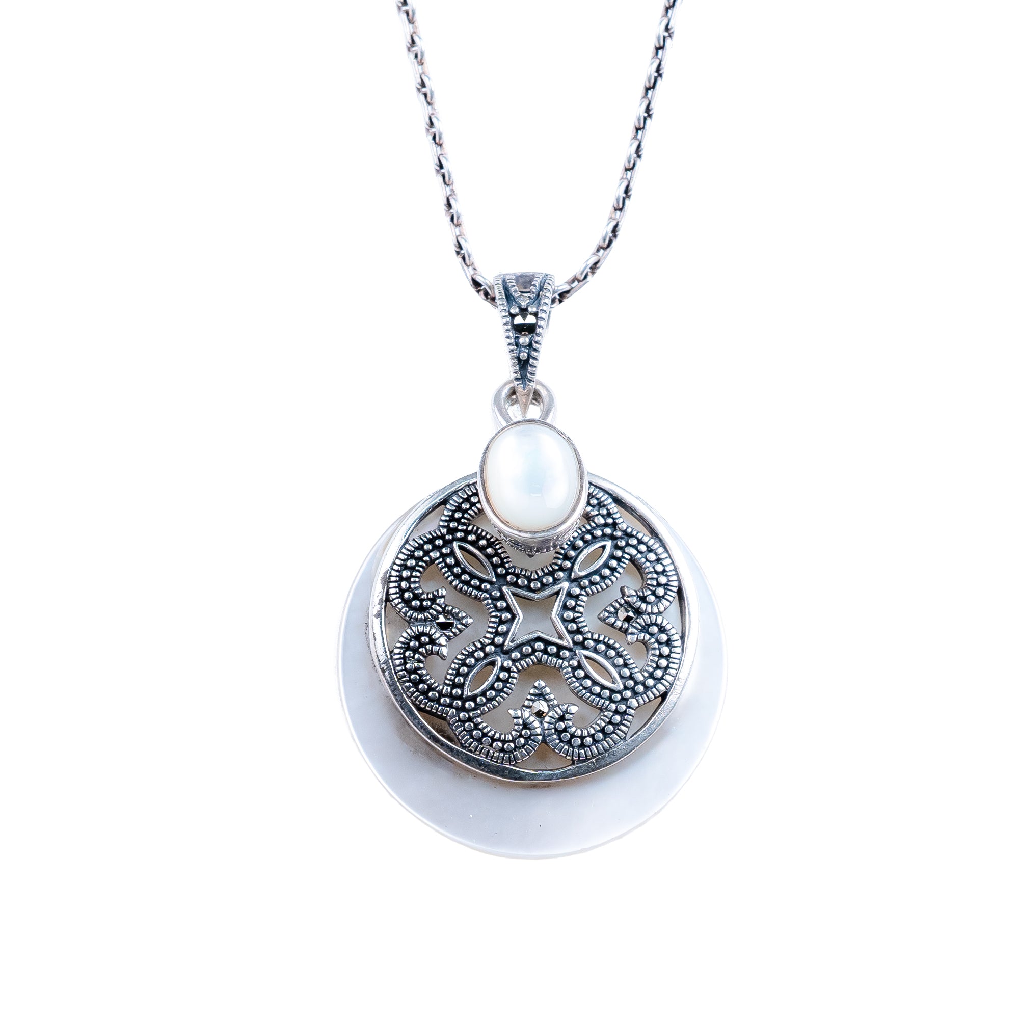 Silver Grace Necklace - Baroque Pearl