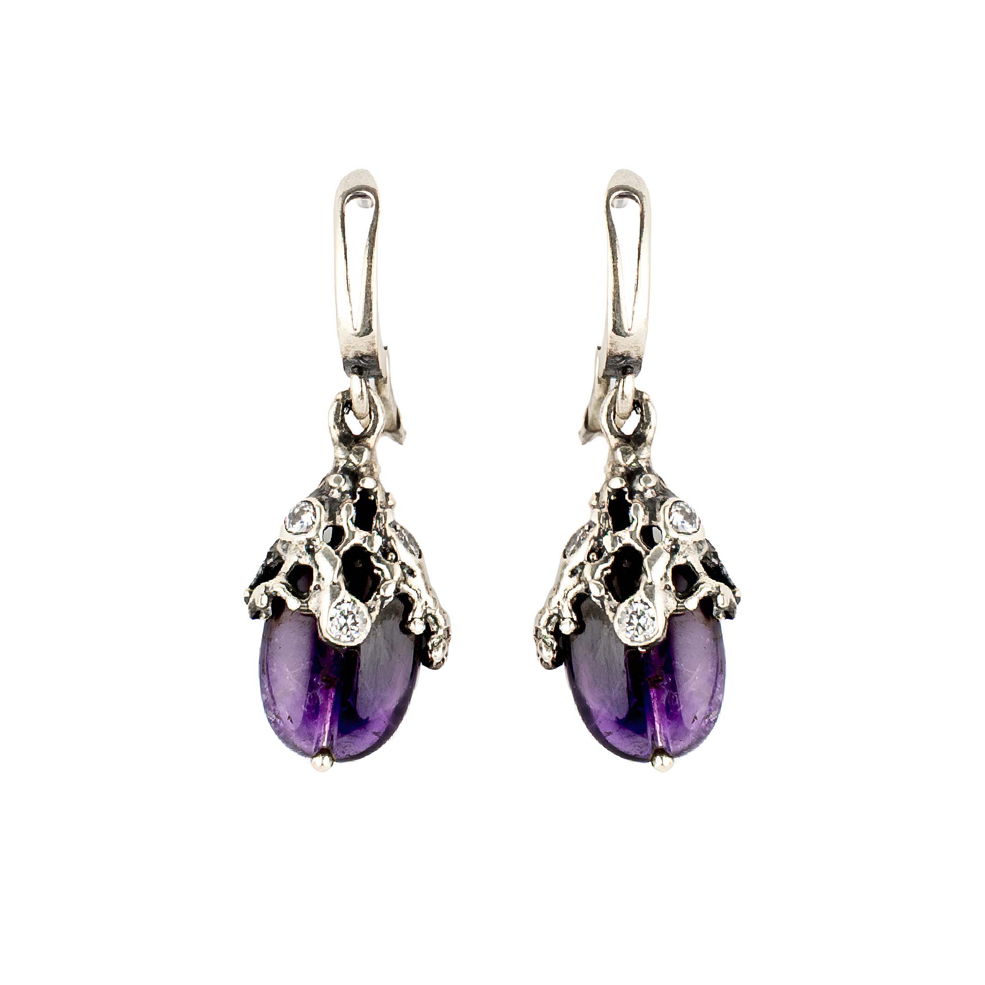 Drops Earrings - Purple Amethyst
