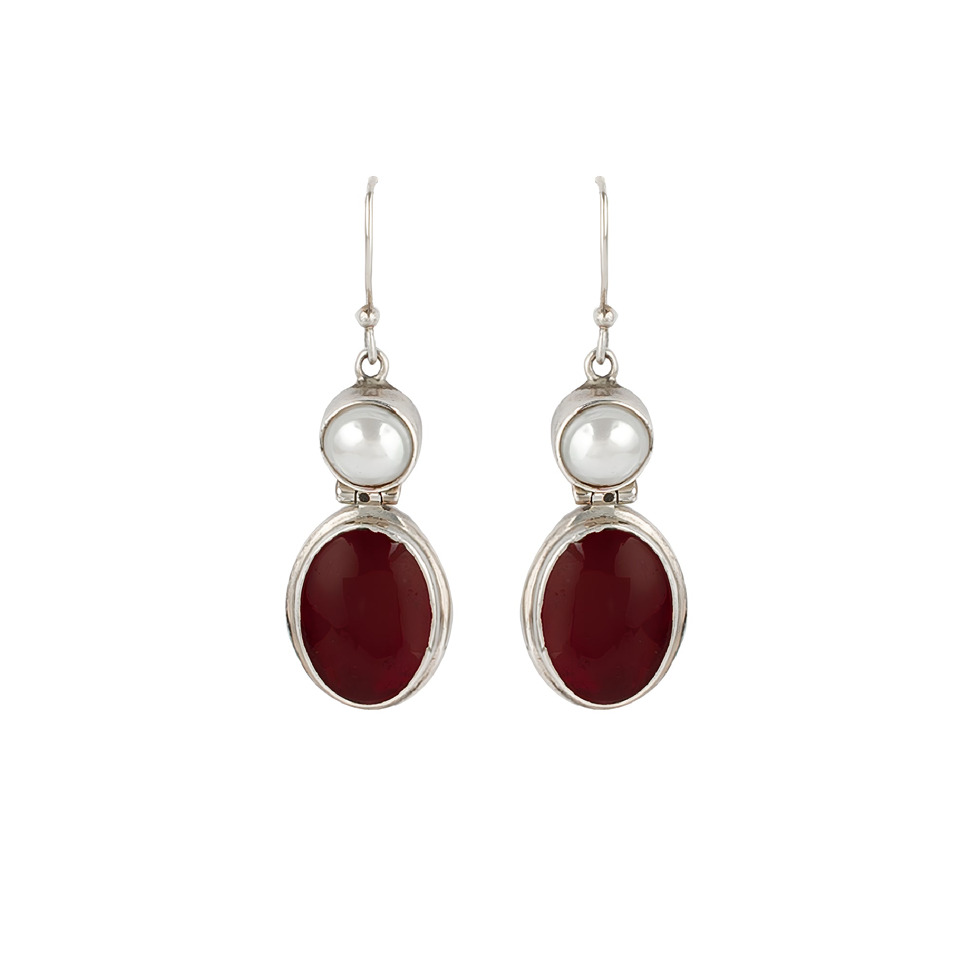 Crimson Moon Earrings - Whispers of Stones