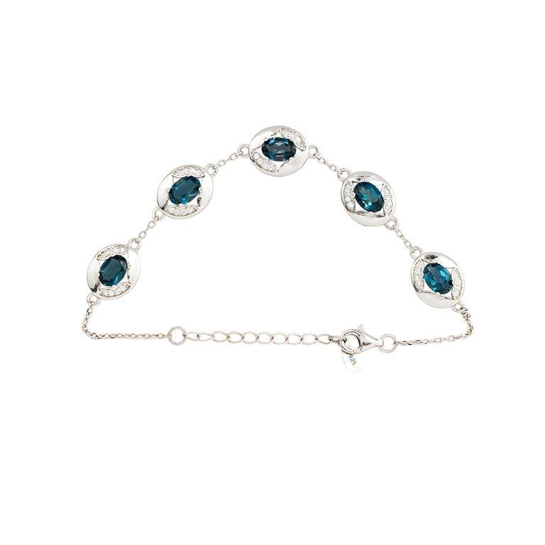 Azure Depths Bracelet - Blue Zircon