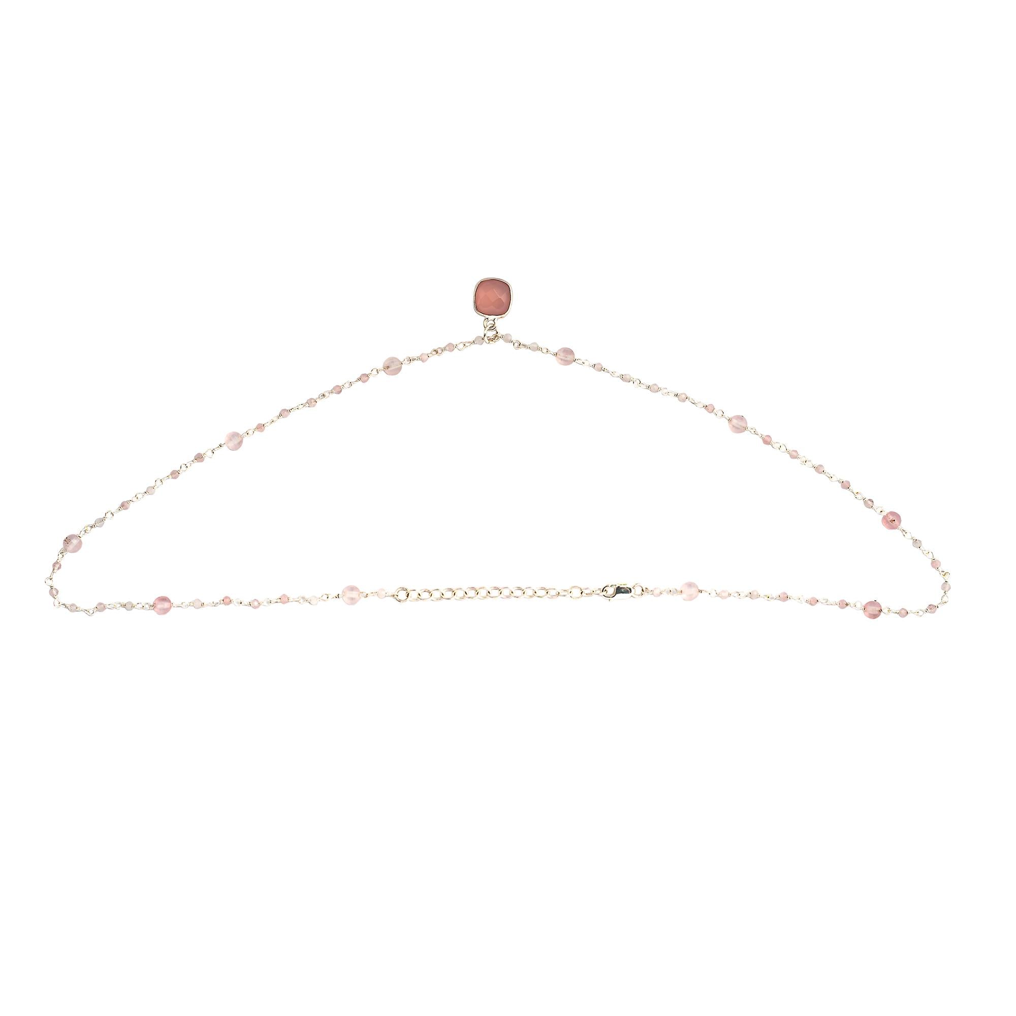 Petal Necklace - Rose quartz