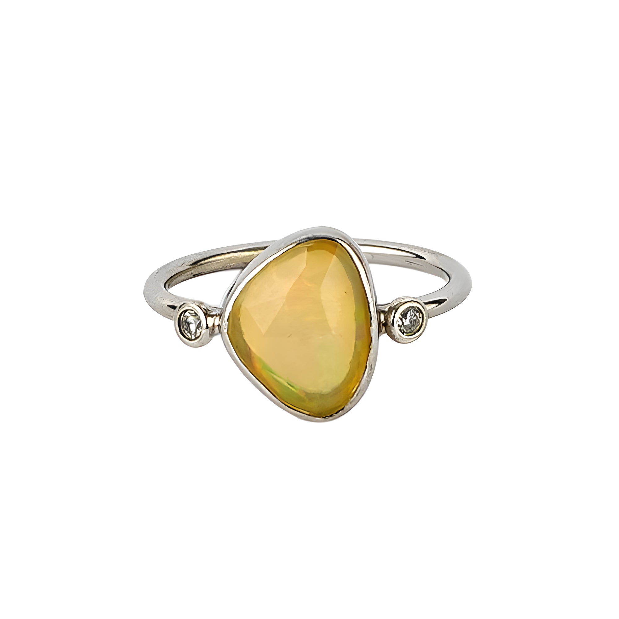 Ethereal Glow Ring- Yellow Opal