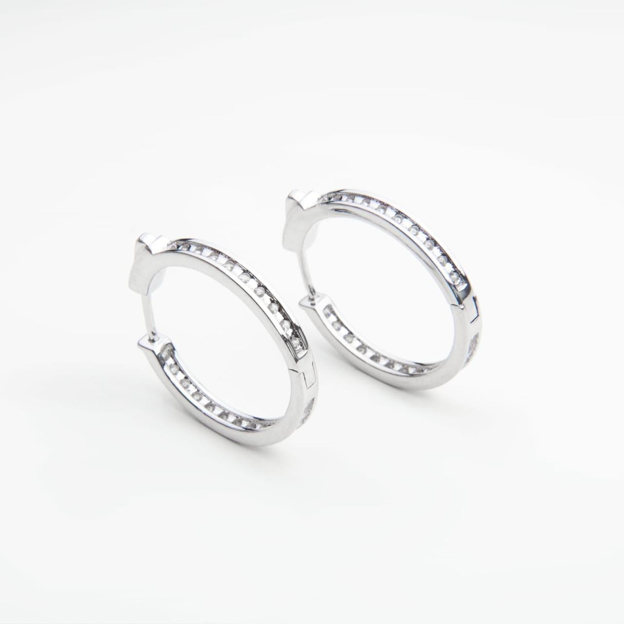 Circles of Light Earrings - Crystal Loop