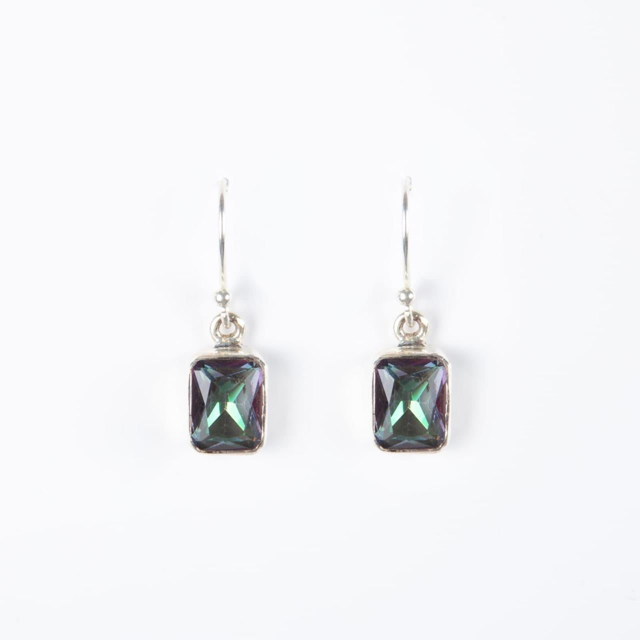 Square Earrings - Blue Topaz