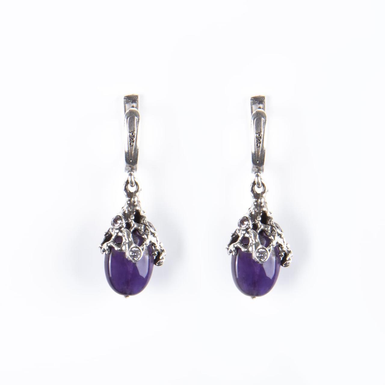 Drops Earrings - Purple Amethyst