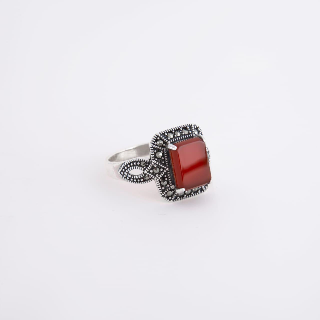 Royal Coral Ring - Red Garnet