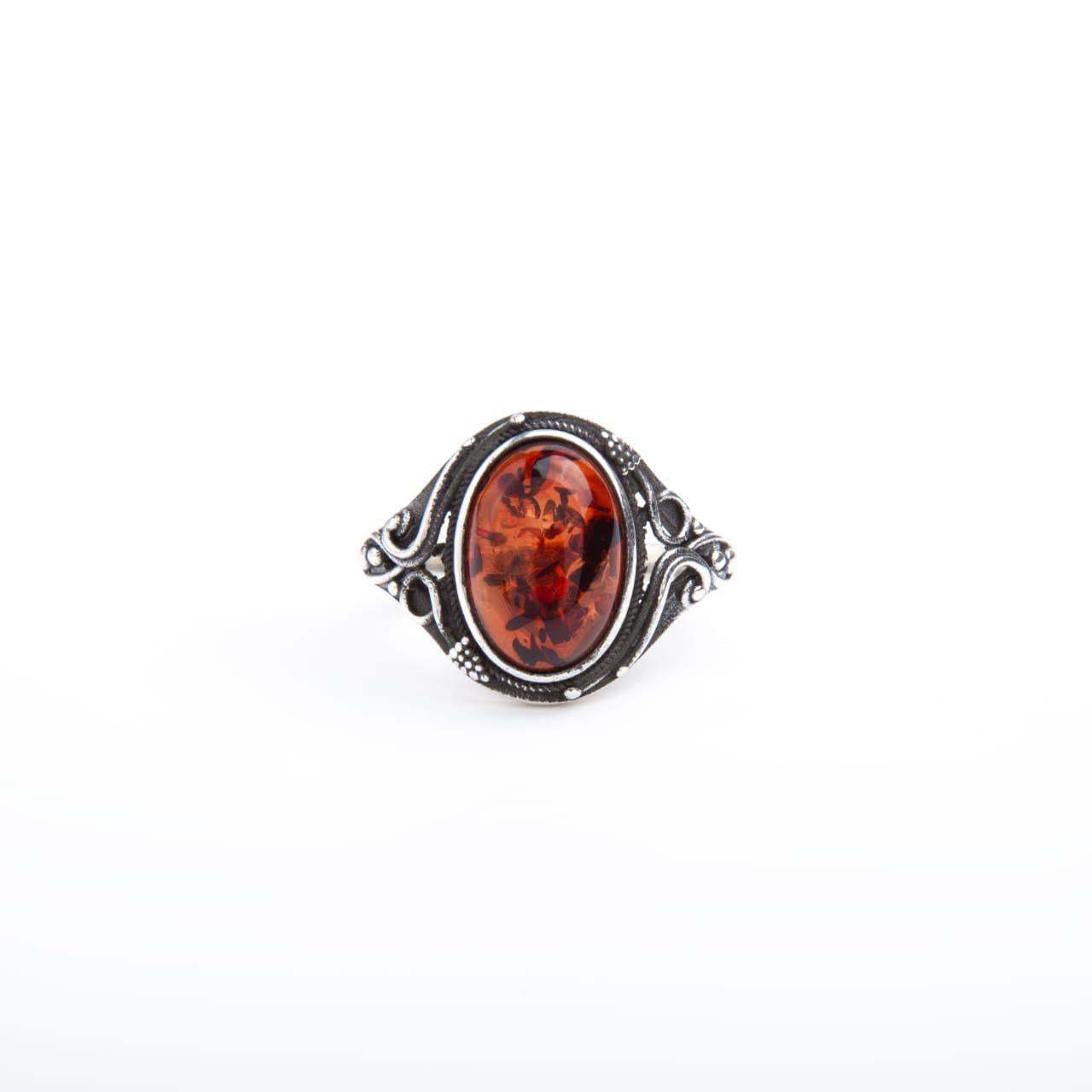 Flame of Fire Ring - Orange Amber