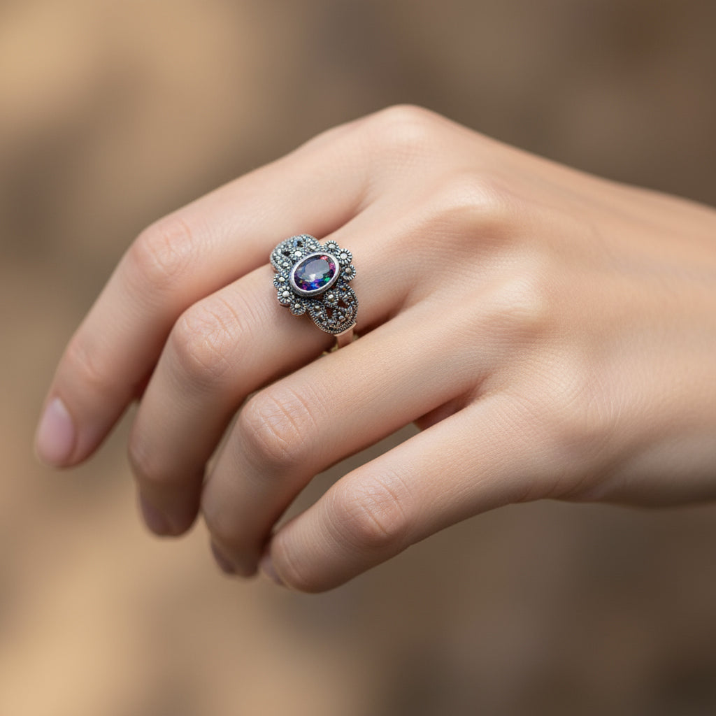 Crystal Radiance Ring - Multicolor Topaz