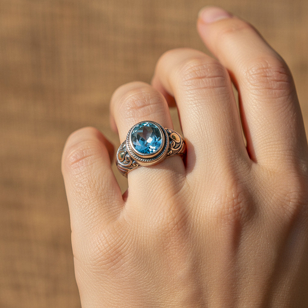Azure Depths Ring - Blue Topaz