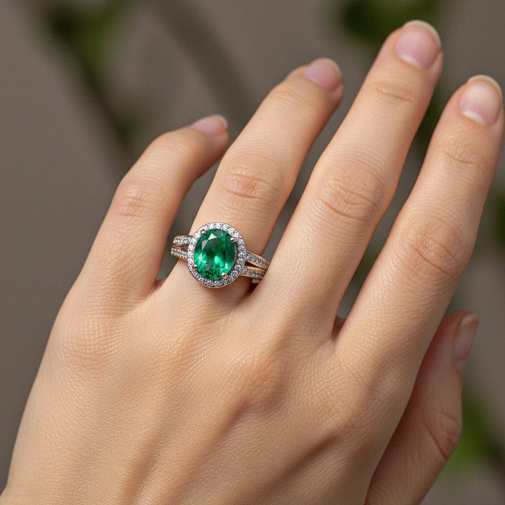 خاتم لوش - زمرد أخضر