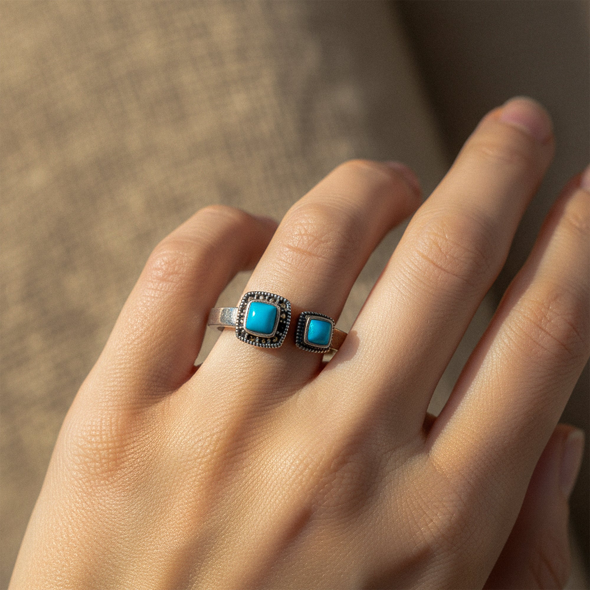 خاتم لمسة الأناقة - تركواز