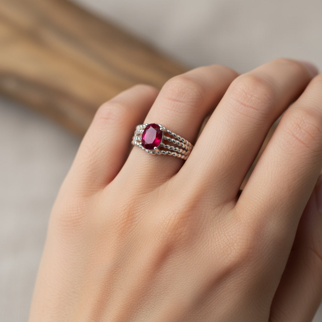 خاتم هالو - ياقوت أحمر